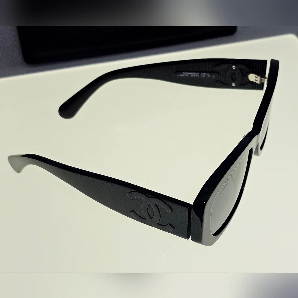 CHANEL CH5493A C.888/T8 Designer Sunglasses | Black Frame | Black & Grey Lenses - Picture 11 of 12